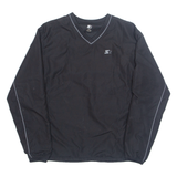 STARTER Mesh Lined Training Mens Sweatshirt Black V-Neck S