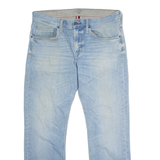 TOMMY HILFIGER Denton Mens Jeans Blue Regular Straight Stone Wash W32 L28