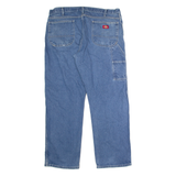 DICKIES Carpenter Mens Jeans Blue Regular Straight Stone Wash W38 L32