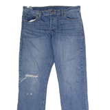 LEVI'S Distressed Silver Tab Mens Jeans Blue Regular Straight Stone Wash W32 L32