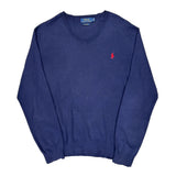 Polo By Ralph Lauren Sweater - Large Navy Cotton