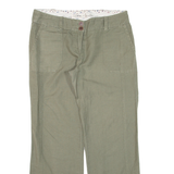 FAT FACE Womens Trousers Green Loose Straight Linen W34 L29
