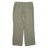 FAT FACE Womens Trousers Green Loose Straight Linen W34 L29