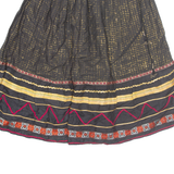 KAUTEN Womens A-Line Skirt Gold Midi Crazy Pattern M