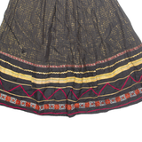KAUTEN Womens A-Line Skirt Gold Midi Crazy Pattern M