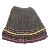 KAUTEN Womens A-Line Skirt Gold Midi Crazy Pattern M
