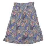 BAGHDADI Womens A-Line Skirt Blue Midi Floral L