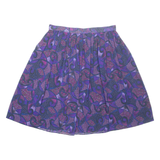 Womens A-Line Skirt Purple Knee Length Crazy Pattern M