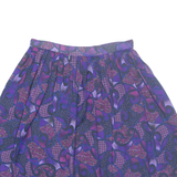 Womens A-Line Skirt Purple Knee Length Crazy Pattern M