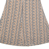 Womens A-Line Skirt Brown Midi Crazy Pattern UK 10
