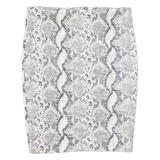 Womens Straight Skirt White Knee Length Crazy Pattern S