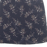 N TOUCH Buttoned Womens Straight Skirt Black Midi Floral UK 14