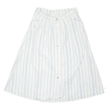 Womens A-Line Skirt Blue Long Striped M