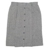 Buttoned Womens Straight Skirt Grey Midi M