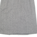 Buttoned Womens Straight Skirt Grey Midi M