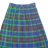 ARCHIE BROWN & SON Womens Pleated Skirt Blue Midi Check S