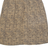MODIANO Womens A-Line Skirt Brown Midi Crazy Pattern M