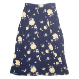 Womens A-Line Skirt Blue Long Floral M