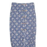 PASSPORTS Womens Straight Skirt Blue Long Crazy Pattern M
