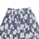 Womens Pleated Skirt Blue Midi Floral M