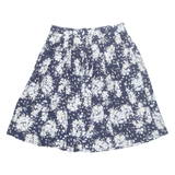 Womens Pleated Skirt Blue Midi Floral M