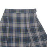 Womens Pleated Skirt Green Knee Length Check XS
