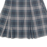 Womens Pleated Skirt Green Knee Length Check XS