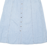 WINCH Buttoned Womens A-Line Skirt Blue Midi Chambray M