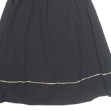 Womens A-Line Skirt Black Midi Wool XS
