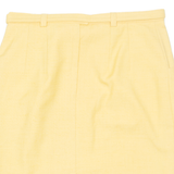 Belted Womens Straight Skirt Yellow Knee Length M