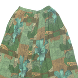 Womens Pleated Skirt Green Midi Floral M