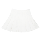 Womens Pleated Skirt White Short XS