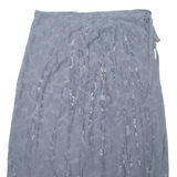 Womens Wrap Skirt Grey Long Floral L