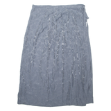 Womens Wrap Skirt Grey Long Floral L