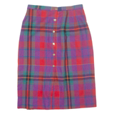 Buttoned Womens A-Line Skirt Pink Midi Check M