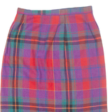 Buttoned Womens A-Line Skirt Pink Midi Check M