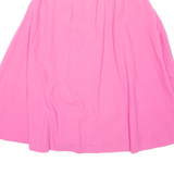 Buttoned Womens A-Line Skirt Pink Midi S