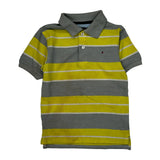 Age 7 Tommy Hilfiger Striped Polo Shirt - Small Gray Cotton