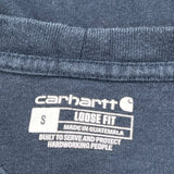 Carhartt Long Sleeve T-Shirt - Small Blue Cotton