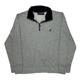 Nautica 1/4 Zip - Large Gray Cotton