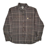 Carhartt Checked Flannel Shirt - XL Gray Cotton