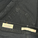 Levis Flared Jeans - 26W UK 6 Black Cotton