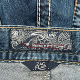 Silver Contrast Stitch Jeans - 38W 31L Dark Wash Denim