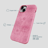 Bubblegum Pink Flora iPhone 15 Plus Case