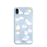 Powder Blue Fluffy Flower iPhone XR Case