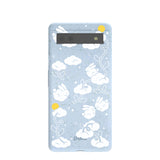 Powder Blue Fluffy Flower Google Pixel 6a Case