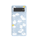 Powder Blue Fluffy Flower Google Pixel 6 Case