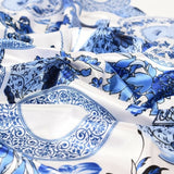 Anyyou Fashion Premium Satin Square Scarf – Blue White Vase Silk-Feel Neckwrap for Women