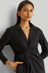 Front Twist Dress in Black