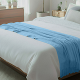 Anycozy Sky Blue Faux Cashmere Throw Blanket – Diamond Knit Sofa Cover & Home Decor Accent